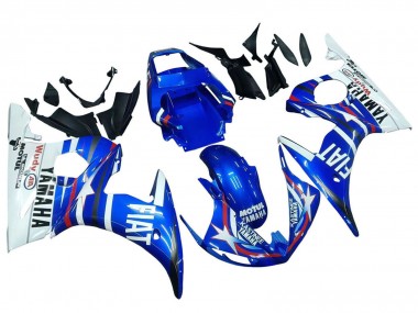 Carénages Moto Yamaha YZF R6S 2006-2009 - Blanc Bleu Fiat Motul Kastinee