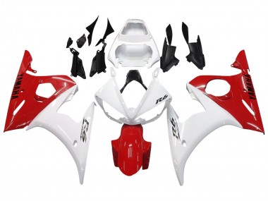 Carénages Moto Yamaha YZF R6 2003-2004 - Blanc Rouge