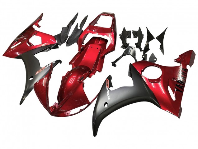 Kits Carénage Moto Yamaha YZF R6S 2006-2009 - Rouge Noir Mat