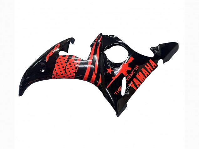 Carénage Moto Yamaha YZF R6S 2006-2009 - Noir Brillant Rouge