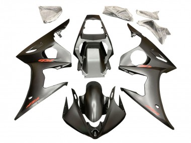 Carénages Moto Yamaha YZF R6S 2006-2009 - Noir Mat Rouge Décalque