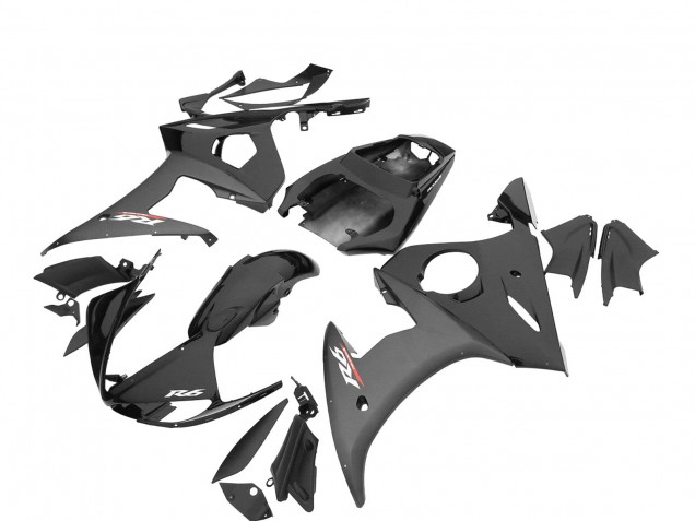 Carénages Moto Yamaha YZF R6S 2006-2009 - Noir Brillant Noir Mat