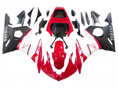 Carénages Moto Yamaha YZF 600 R6 2005 - Rouge Blanc Noir Mat