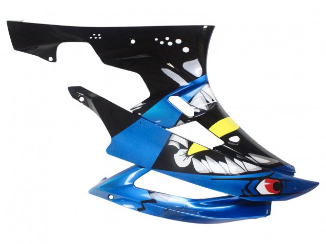 Carénages Moto Yamaha YZF 600 R6 2006-2007 - Bleu Vert Néon Noir Requin