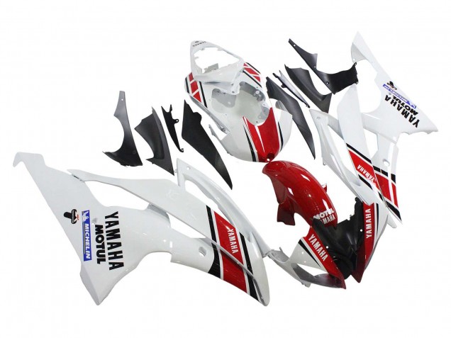 Carénages Moto Yamaha YZF 600 R6 2008-2016 - Blanc Rouge Noir Motul Michelin