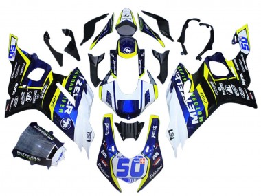 Carénages Moto Yamaha YZF 600 R6 2017-2023 - Blanc Jaune Bleu