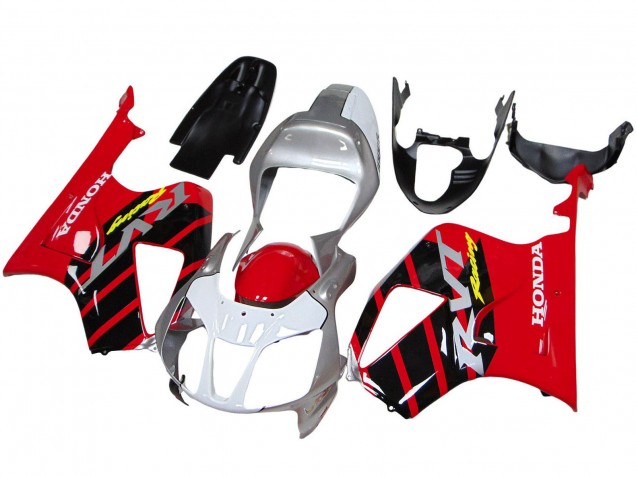 Carénages Moto Honda VTR1000 2000-2006 - Argent Rouge Noir Bande Courses