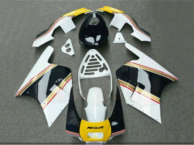Carénages Moto Honda NSR250R 1988-1989 - Blanc Jaune Or Noir Brillant