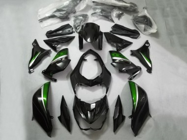 Carénages Moto Kawasaki Z800 2013-2018 - Noir Brillant Vert Argent
