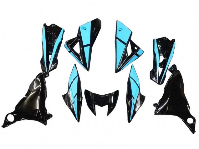 Carénages Moto Kawasaki Z800 2013-2018 - Bleu Clair Noir Brillant