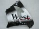 Carénages Moto Kawasaki ZX9R 2000-2001 - Noir Brillant Blanc West