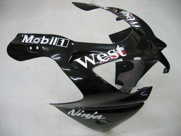 Carénages Moto Kawasaki ZX9R 2000-2001 - Noir Brillant Blanc West