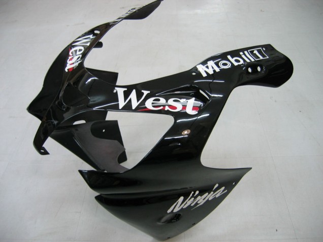 Carénages Moto Kawasaki ZX9R 2000-2001 - Noir Brillant Blanc West