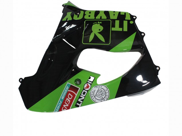 Carénages Moto Kawasaki ZX9R 2000-2001 - Vert Noir Playboy DENSO