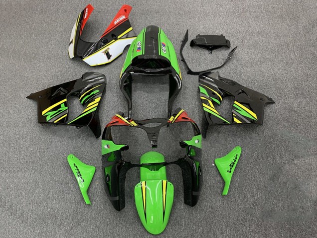 Carénages Moto Kawasaki ZX9R 2000-2001 - Vert Orange Noir