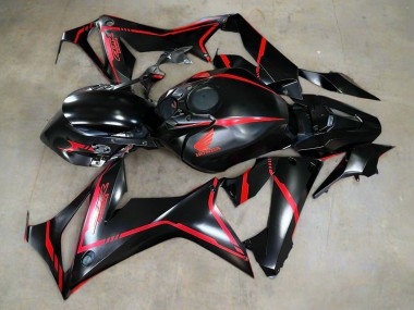 Carénages Moto Honda CBR650R 2019-2020 - Noir Brillant Rouge Bande