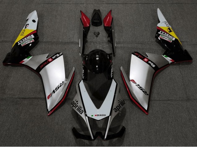 Kits Carénage Moto ABS Aprilia RSV4 1000 2009-2015 - Argent Rouge Noir Jaune