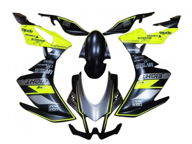 Carénages Moto Aprilia RSV4 1000 2009-2015 - Noir Mat Gris Vert