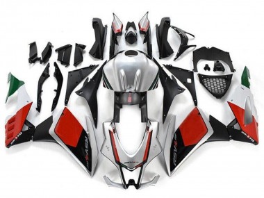 Kits Carénage Moto Aprilia RSV4 1000 2009-2015 - Argent Noir Rouge Vert