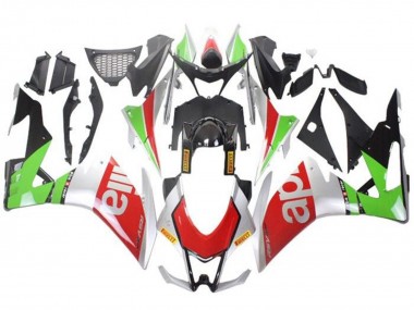Carénages Moto Aprilia RSV4 1000 2009-2015 - Argent Rouge Vert