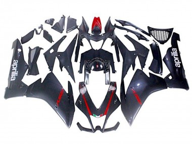 Carénages Moto Aprilia RSV4 1000 2009-2015 - Noir Fausse Fibre de Carbone Rouge