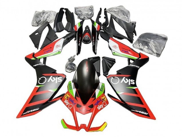 Carénages Moto Aprilia RSV4 1000 2009-2015 - Noir Mat Rouge Vert Blanc