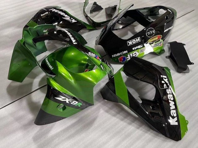 Carénages Moto Kawasaki ZX9R 2002-2003 - Vert Noir Elf