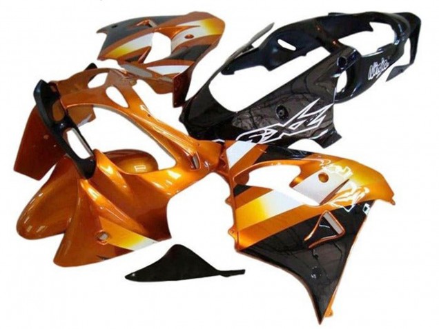 Carénages Moto Kawasaki ZX9R 2002-2003 - Orange Noir Blanc