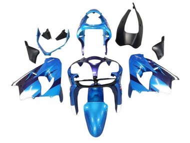 Carénages Moto Kawasaki ZX9R 2002-2003 - Bleu Blanc Noir