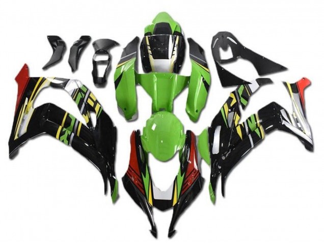 Carénages Moto Kawasaki ZX10R 2016-2020 - Vert Rouge Jaune Noir