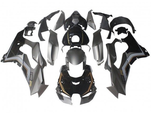 Carénages Moto Kawasaki ZX10R 2021-2026 - Gris Noir Brillant Or