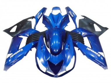 Carénages Moto Kawasaki ZX14R ZZR1400 2006-2011 - Bleu Noir Blanc Décalque