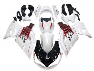 Carénages Moto Kawasaki ZX14R ZZR1400 2012-2024 - Blanc Noir Rouge Bande