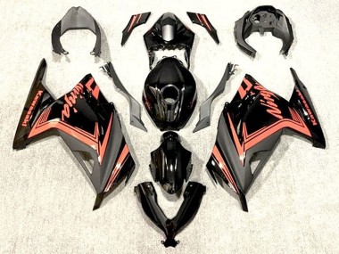 Carénages Moto Kawasaki EX300 2013-2017 - Noir Brillant Orange