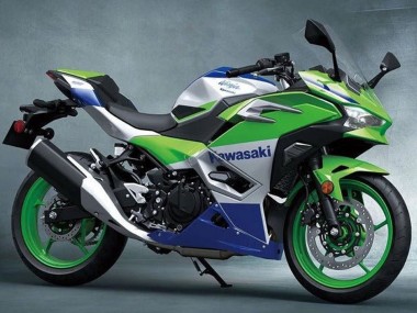 Carénages Moto Kawasaki Ninja 500 EX500R 2024-2025 - Argent Vert Bleu