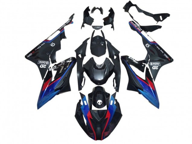 Carénages Moto BMW S1000RR 2015-2016 - Bleu Rouge Noir Mat
