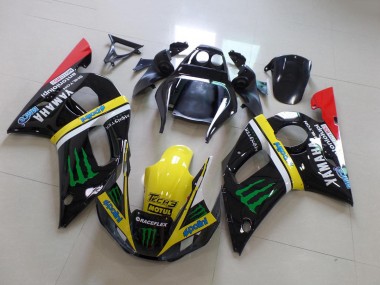 Carénages Moto Yamaha YZF R6 1998-2002 - Noir Brillant Jaune Rouge Vert Motul Monstre