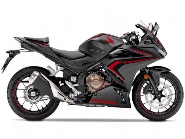 Carénages Moto Honda CBR500R 2019-2021 - Noir Mat Rouge Noir