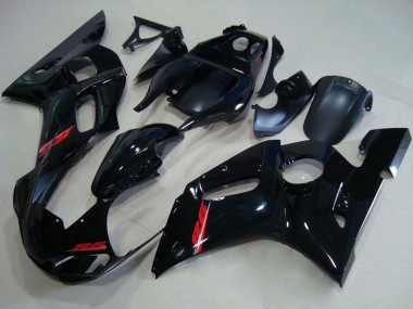 Carénages Moto Yamaha YZF R6 1998-2002 - Noir Brillant Rouge Décalque