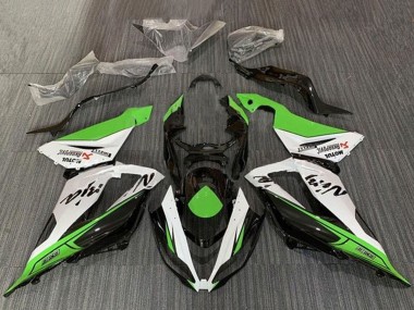 Carénages Moto Kawasaki ZX6R 2013-2018 - Vert Blanc Noir