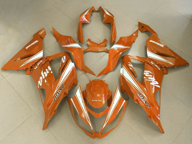 Carénages Moto Kawasaki ZX6R 2013-2018 - Orange Blanc