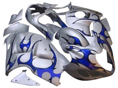 Carénages Moto Suzuki GSXR 1300 Hayabusa 1996-2007 - Argent Bleu Tribal