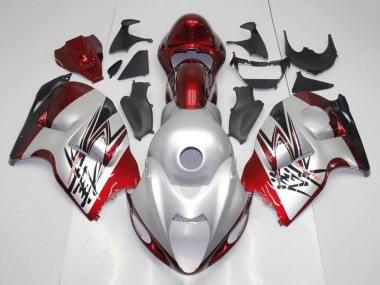 Carénages Moto Suzuki GSXR 1300 Hayabusa 1996-2007 - Argent Bonbon Rouge Noir