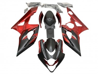 Carénages Moto Suzuki GSXR 1000 2005-2006 - Bonbon Rouge Noir Mat