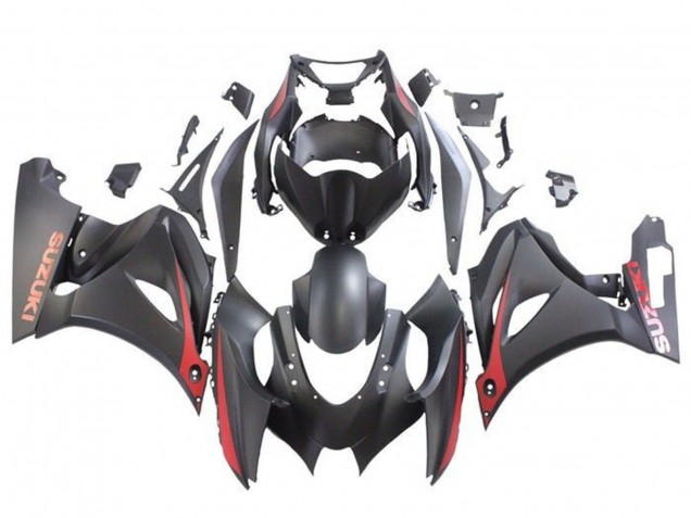 Carénages Moto Suzuki GSXR1000 2017-2025 - Noir Mat Rouge Mat