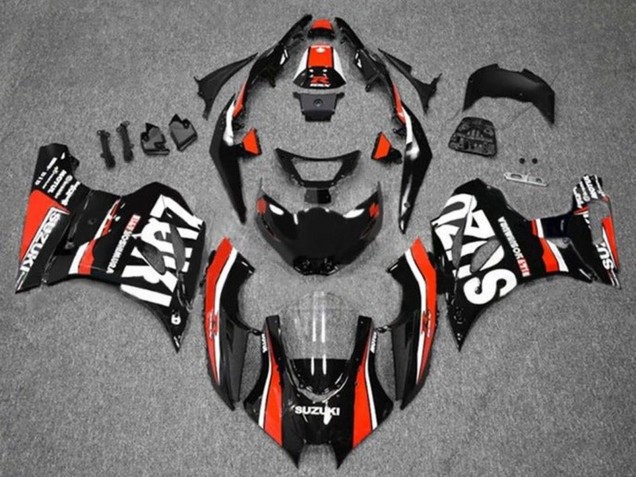 Carénages Moto Suzuki GSXR1000 2017-2025 - Noir Rouge Blanc Bande