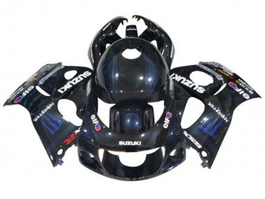 Carénages Moto Suzuki GSXR 600 / GSXR 750 1996-2000 - Noir Bleu Foncé Monstre
