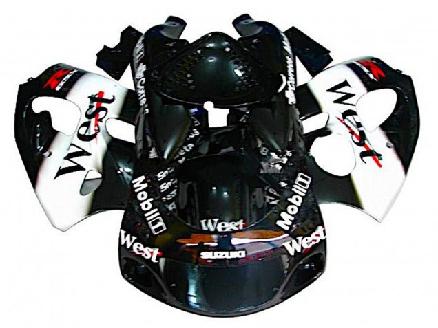 Carénages Moto Suzuki GSXR 600 / GSXR 750 1996-2000 - Noir Blanc West