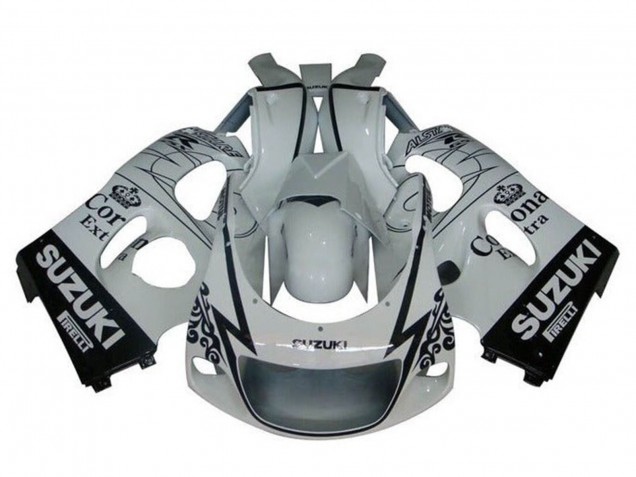 Carénages Moto Suzuki GSXR 600 / GSXR 750 1996-2000 - Blanc Noir Tribal Corona