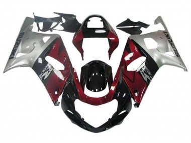 Carénage Moto Suzuki GSXR 600 / GSXR 750 2001-2003 - Argent Rouge Noir Brillant